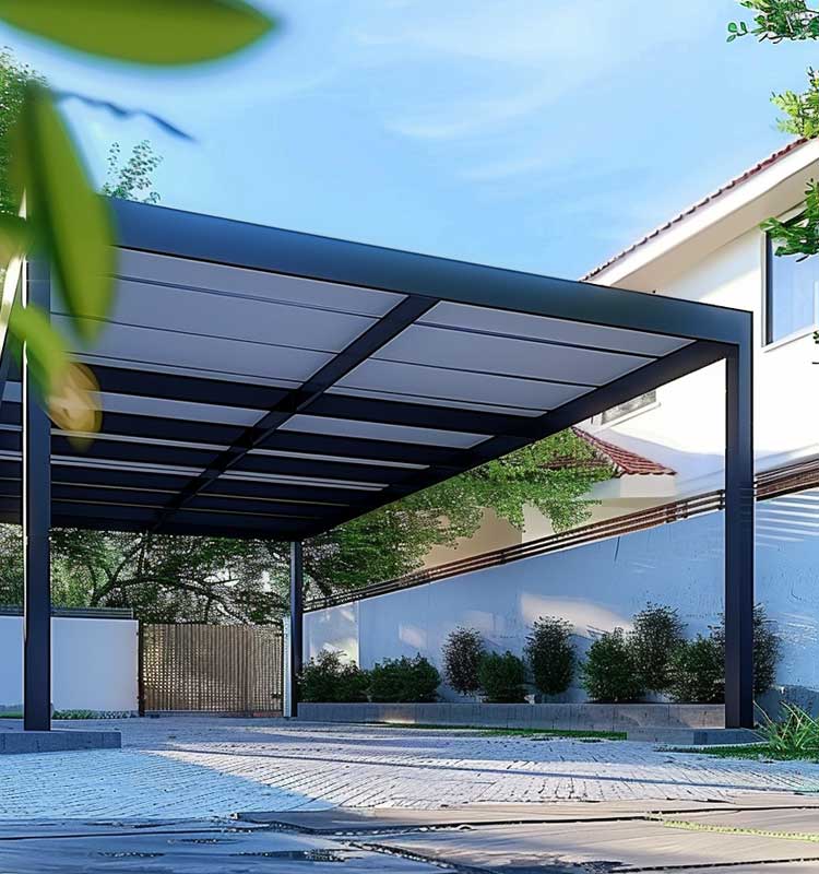 carport, kryté stání pro auto, hliníkový přístřešek na 2 auta, hliníkový přístřešek na auto